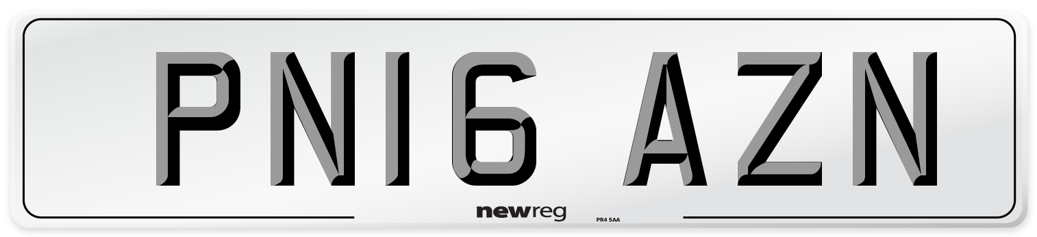 PN16 AZN Number Plate from New Reg